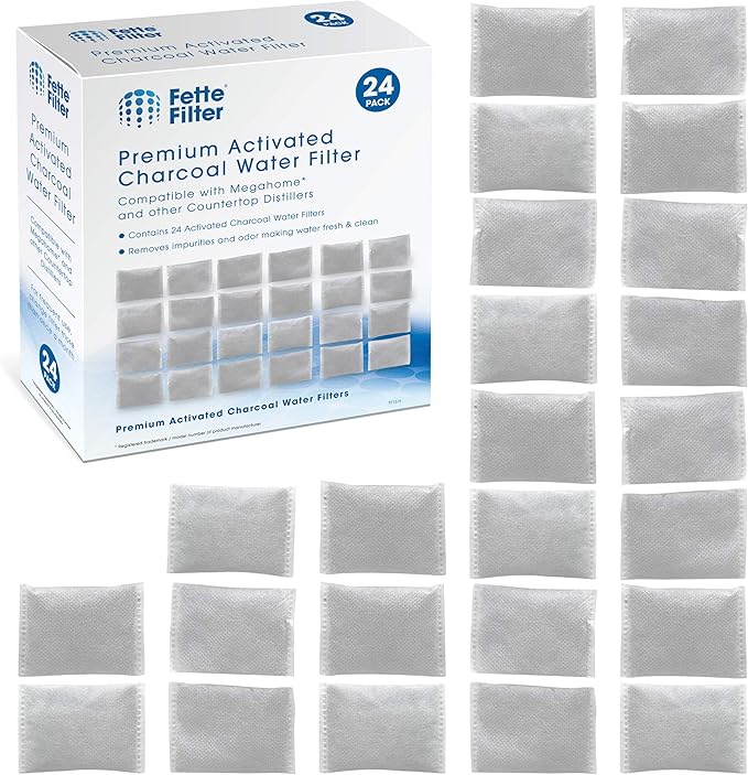 Fette Filter - Countertop Distillers Water Filters Compatible with Megahome and Other Counter Top Water Distiller Models - Pack of 24