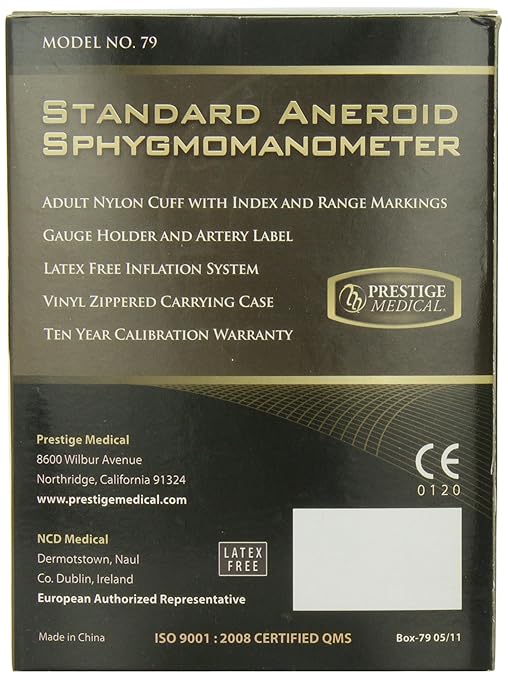 Prestige Medical 79-NAV Standard Aneroid Sphygmomanometer,Navy