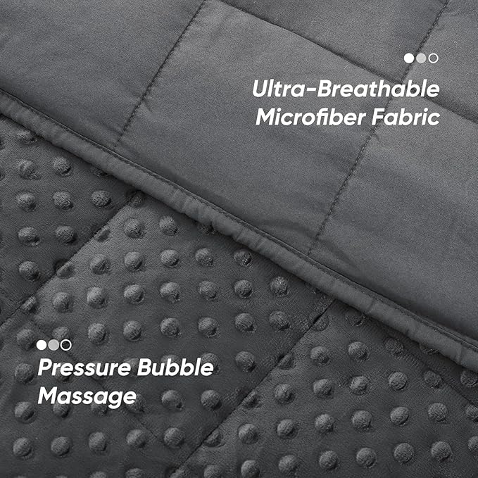 Weighted Blanket for Adults, Comfortable and Soft Throw Weighted Blanket with Premium Glass Beads for All Season 10 lbs 60"x80", Dark Grey