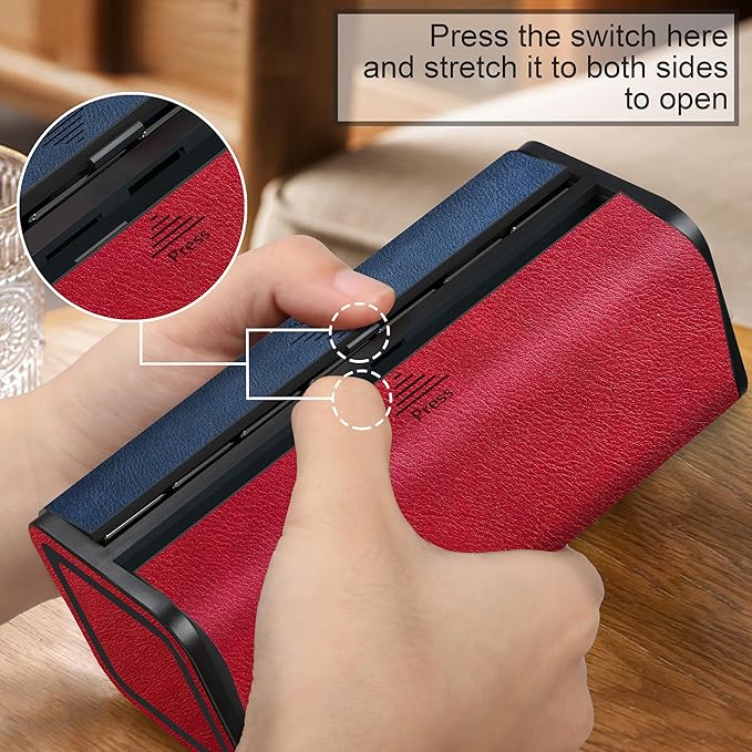 Weekly Pill Organizer 2 Times a Day, Large Travel Pill Box 7 Day, Twice Daily AM PM Pill Case, Removable Pocket Pharmacy, Pill Container Holder for Vitamin, Medicine (Red and Blue)