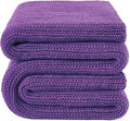 Guohaoi Knitted Weighted Blanket for Adults (Purple 60"x80" 15lbs) No Beads Cooling Throw Blanket for Hot Sleepers, Home Decor Breathable Chunky Knit Heavy Blanket Use on Queen/King Size Bed