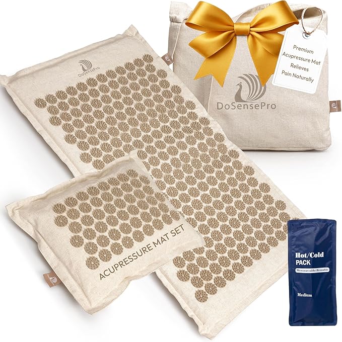 Acupressure Mat & Pillow Set for Back Pain, Neck Pain & Sciatica Relief – Extra Long Bed of Nails Mat 29” with Coconut Fiber for Stronger Pressure, Stress Relief, Muscle Recovery & Sleep – DoSensePro