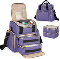 LUXJA Large Medicine Bag with 2 Removable Cases, Medicine Storage Bag with Multiple Storage Sections (Suitable for Travel or Home), Purple