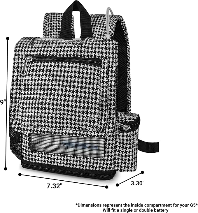 O2TOTES Premium Backpack – Fits Inogen One G5 & Inogen Rove 6, Lightweight with Padded Straps & Zippered Bottom