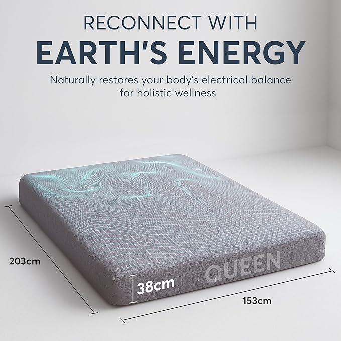 Emberix Grounding Sheets Queen Size, 12% Pure Silver Fiber Earthing Bed Sheet, 88% Cotton Soft & Breathable, Grounded Sheets Deep Pocket 15" with Eye Masks & Ear Plugs for Rest & Wellness (Gray)