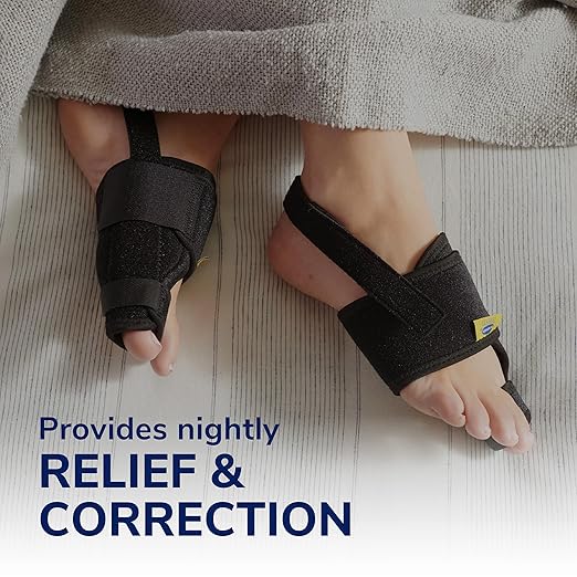 Dr. Scholl's BUNIONRELIEF & TOE CORRECTOR Massaging Gel-Bunion Splint & Big Toe Straightener-Orthopedic-Bunion for Women&Men Bunion Pads for-BunionPainRelief,1 Support Set (Left&Right),(Pack of 2)