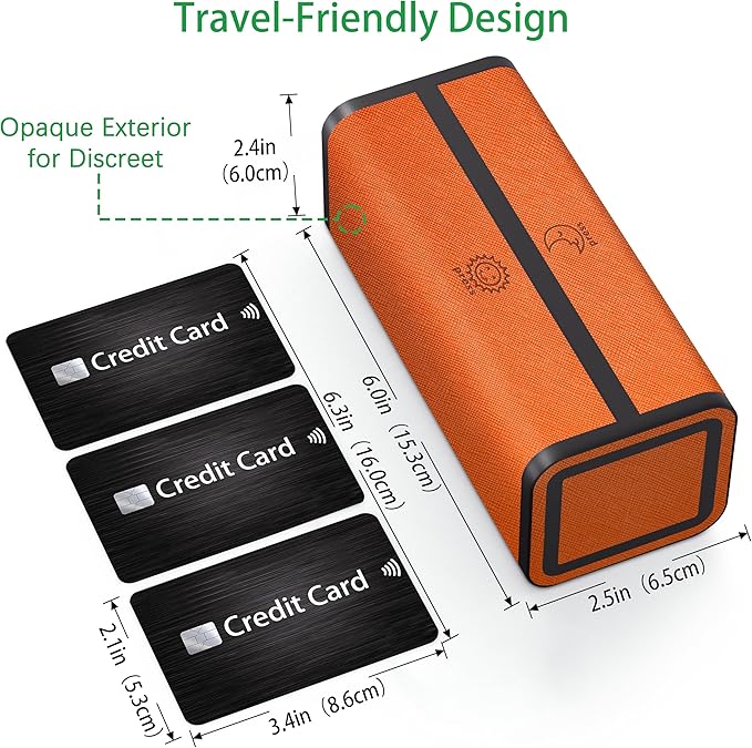 Pill Organizer 7 Day AM PM, Discreet 2 Times a Day Weekly Pill Box with Double Protection Shell, Large Capacity Portable Vitamin Case for Travel Meds & Medicine Organizer (Orange)