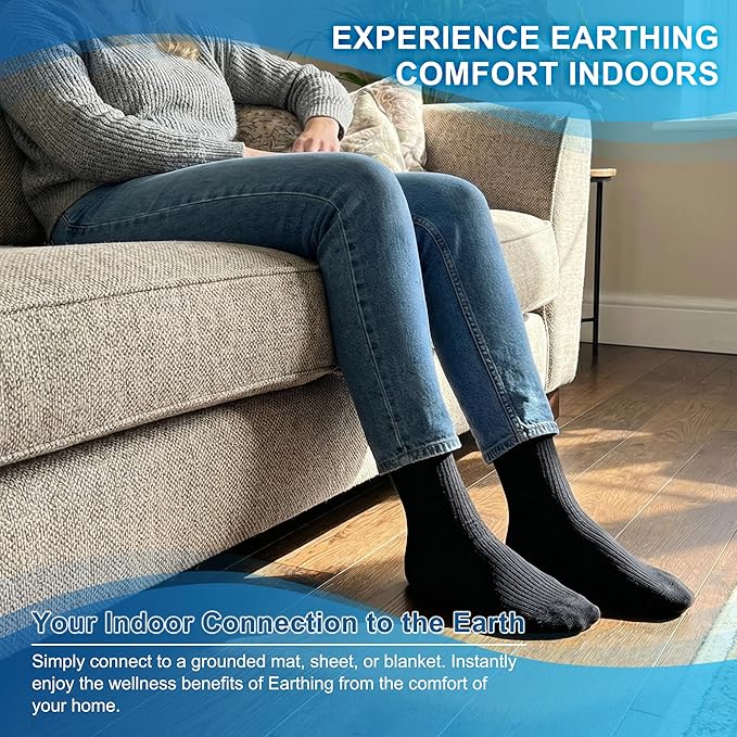 Silver Fiber Grounding Socks for Earthing Mats & Barefoot Use