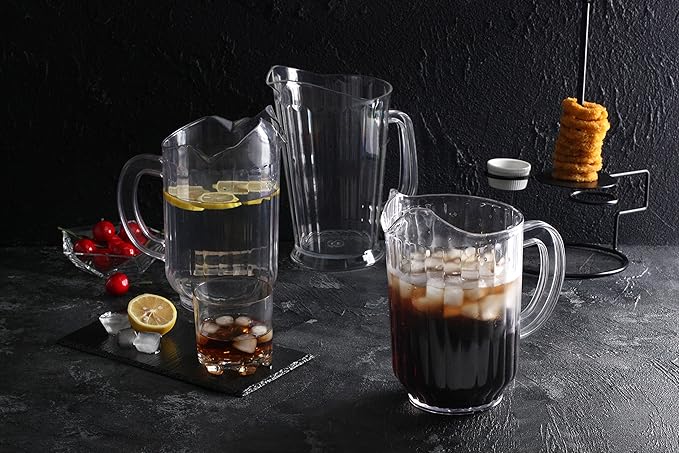 New Star Foodservice Commercial Polycarbonate Water Pitcher, 60 oz, Clear