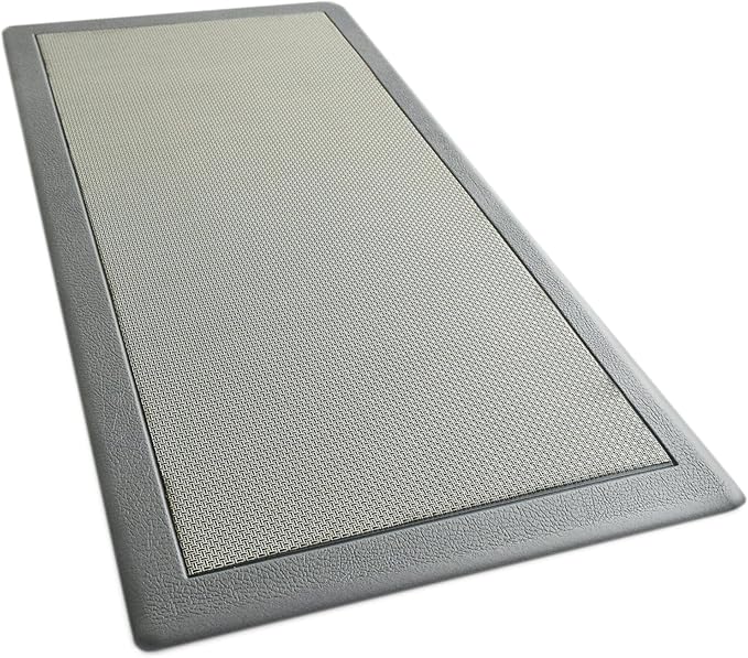 iCustomRug Ergonomic Anti Fatigue Kitchen Mat with Durable textalene Surface, for Comfort While Standing in Kitchen, Bathroom, Workstation Memory Foam Mat 39"×20"×0.50" (L×W×H) in Grey