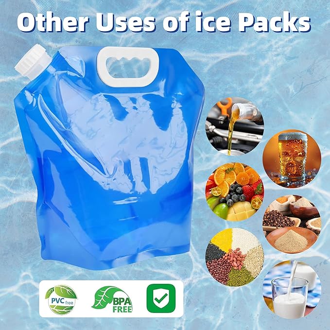 10L Ice Bath Bags Reusable, Cold Plunge Accessories, Portable Bathtub Freezer Bag for Fast Freezing, Large Capacity Leak-Proof Ice Bath at Home, Sport, Camping (4-Pack)