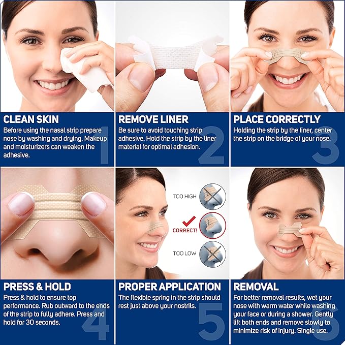 Nasal Strips Extra Strength, Tan, 100 Count | Works Instantly to Improve Sleep, Reduce Snoring, & Relieve Nasal Congestion Due to Colds & Allergies
