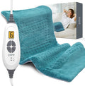 Pure Enrichment® PureRelief XL Heating Pad - 12" x 24" Electric Heating Pad for Back Pain & Cramps, 6 Heat Settings, Soft Machine Wash Fabric, Auto-Off & Moist Heat (Blue)