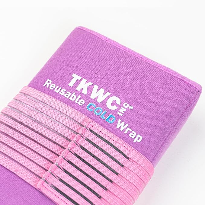 Flexible Reuseable Gel Ice Pack Cold Wrap (Oversize 17.5" x 9.5") for Injuries, Back Pain Relief, Knee Wrap, Surgery Recovery, Ankle, Shoulder Cold Wrap (Pink) by TKWC INC