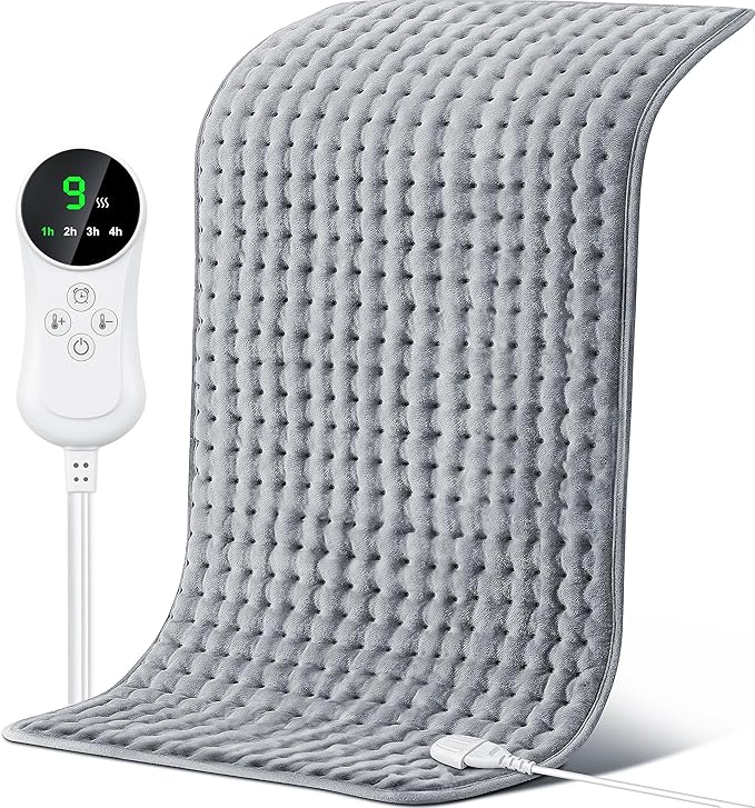 85x45cm Heating Pad for Back & Period Cramps, 9 Settings 4 Timers Heating Pads Large, Auto Shut Off, Machine Washable, Extra Large Heating Pad for Women, Winter & Christmas (85x45cm)