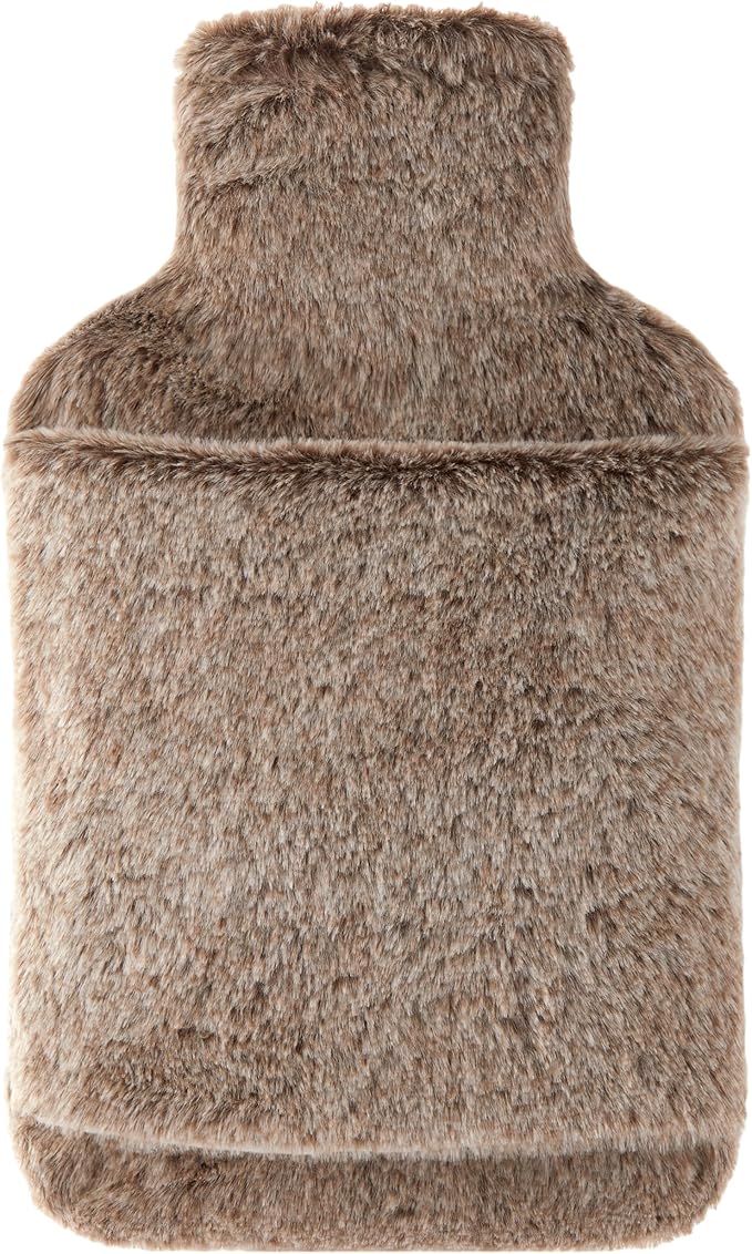 samply Hot Water Bottle with Cover - 2L Hot Water Bag with Hand Pocket, for Hand Feet Warmer, Khaki