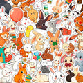 100Pcs Bunny Stickers for Water Bottles - Rabbit Stickers Cute, Small - Bunny and Rabbit Party Supplies & Decoration - Gift for Women & Men