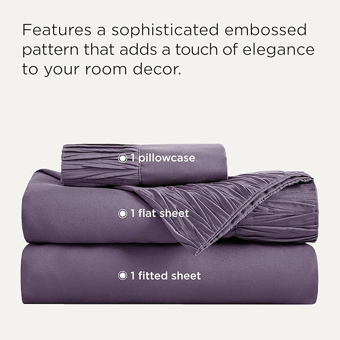 Bedsure Twin XL Sheet Sets Dorm Bedding - 3 Pieces Soft Extra Long Twin Sheets, Hotel Luxury, Easy Care Microfiber for Women, Men, Dusty Purple