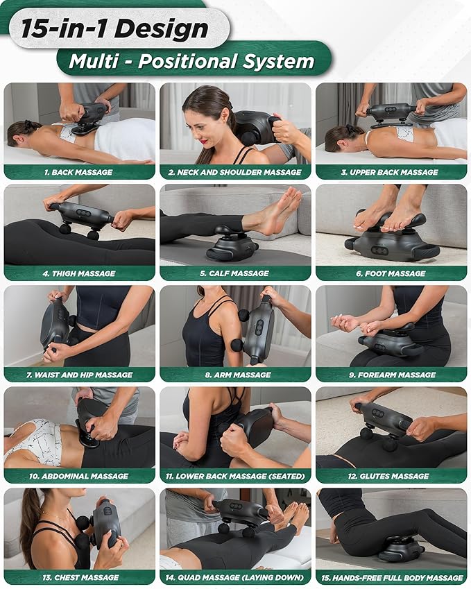 Lunix LX26 FSA Massager for Legs & Full Body, Handheld Vibration Massager for Stress Relief, Relaxation & Muscle Comfort at Home, Chi Swing, Interchangeable Heads, USB Rechargeable, Ergonomic Grip