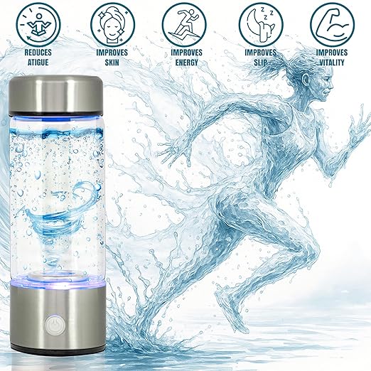 ZEICO Hydrogen Water Generator Bottles – 1680PPB, SPE PEM Technology, 3Min Rapid Hydrogen Water Generator, Portable 420ml Rechargeable Ionizer Machine for Home, Office, Fitness & Wellness (Silver)