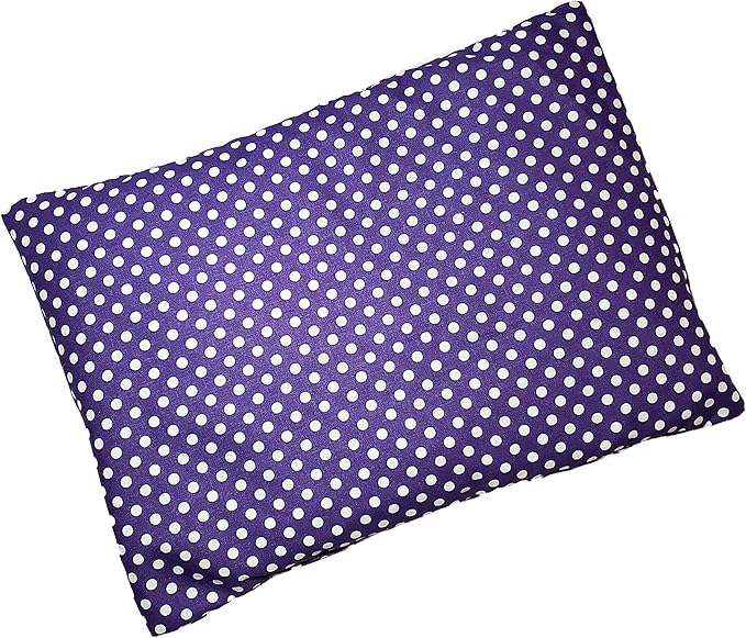 Microwavable Corn Filled Heating Pad and Cold Pack/Washable 100% Cotton Cover (Polka Dot - Purple, 7.5in W x 11in L)