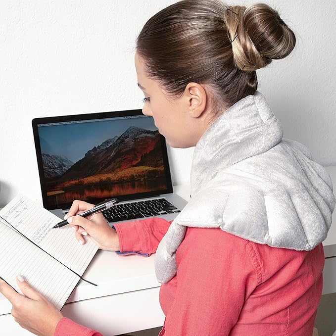 Bed Buddy Microwavable Heating Pad and Cooling Neck Wrap, Comfort Wrap for Neck and Shoulders, Microwavable for Moist Heat Therapy and Freezable for Cooling Therapy, Lavender & Rose Aromatherapy