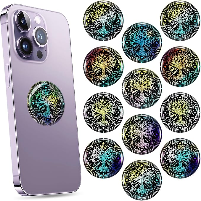 Zonon 18 Pieces Emf Stickers Emf Blocker for Cell Phone Radiation Equipment Neutralizers Devices Accessories for Laptops Computers (Mysterious)