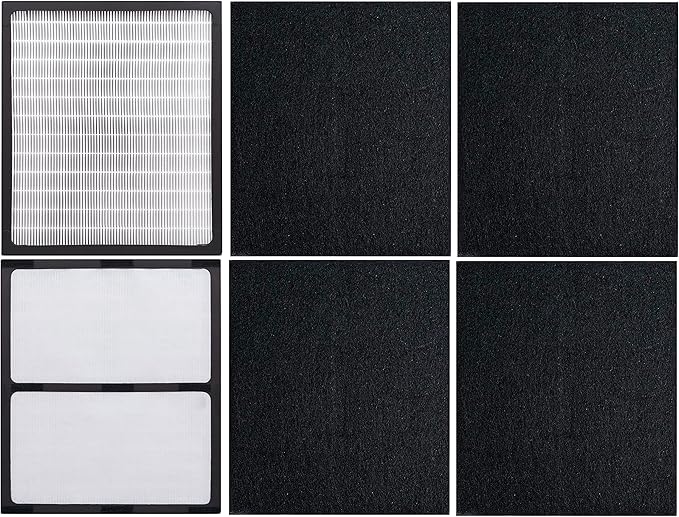 2 Pack Replacement Filters - D for Idylis - IAF-H-100D - Air Purifier AC-2118, AC-2123, IAP-10-280, 1AP10280, Includes 2 x Idylis Hepa and 4 x Carbon Pre-Filters