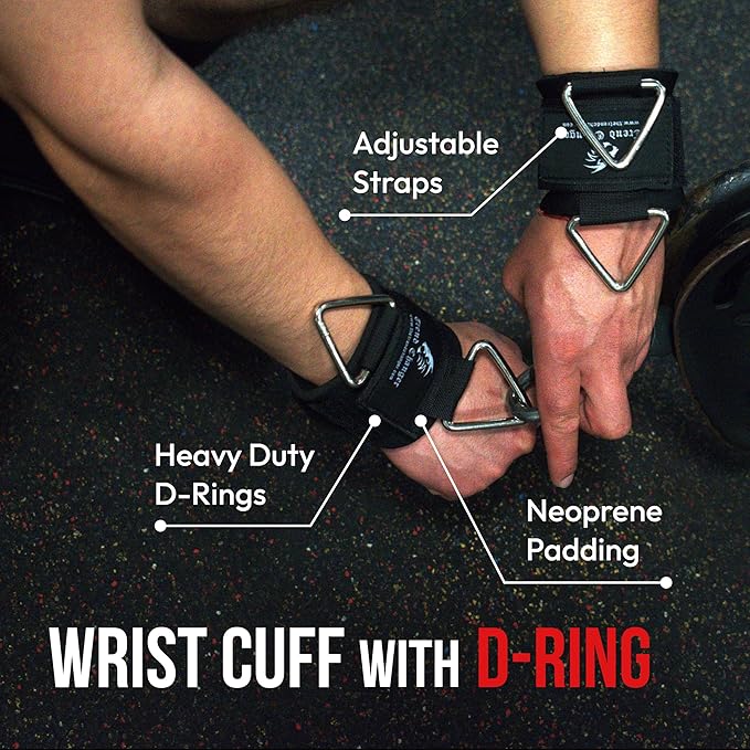 Wrist Cuffs Support - Cable Attachments For Gym Machine Workout Adjustable Wrist Straps For Weightlifting With Sturdy Buckle Neoprene Padding For Strength Training, Lateral Raises