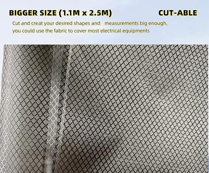 43.3'' x 98Inch Faraday Fabric Military Grade Faraday Cloth for Shielding RFID, EMP, EMF, EMI, 5G, WiFi, Bluetooth, GPS, Prevents Radiation and electromagnetic Interference