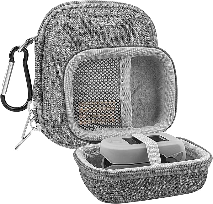 Fingertip Oximeter Storage Case Compatible with Zacurate Pro Series, Innovo Deluxe IP900BP-B, iHealth AccuMed CMS-50D1, Omron HPO-100, Hard Shell Storage Box. (Grey, Only Case)