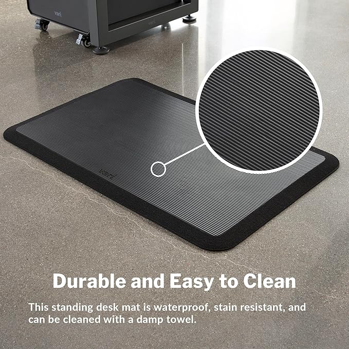 Vari Standing Mat 34x22 (VariDesk) - Anti Fatigue Non-Slip Mat for Standing Desk, Cushioned for Comfort, Indoor Floor Mat for Home, Office, or Kitchen - Black