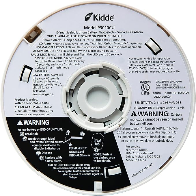Kidde Smoke & Carbon Monoxide Detector, 10-Year Battery, Voice Alerts , 1 Count ( Pack of 1)