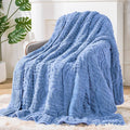 Sherpa Fleece Adult Weighted Blanket Great for Sleep, 20 lbs Dual Sided Soft Fuzzy Heavy Blankets for Couch Bed Sofa, Cozy Warm Fluffy Arched Jacquard Throw for Winter (Blue, 60" x 80", 20 Pounds)
