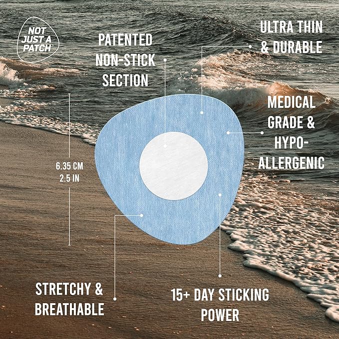 Not Just A Patch Air Libre 3 Plus Sensor Covers (20 Pack) - Thin, Strong and Light Adhesive Patches with Ultra-Hold 15+ Day Adhesion, Durable Freestyle Libre 3 Sensor Covers - Multicolor