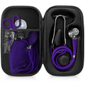 ASA TECHMED Medical Starter Kit – Stethoscope, Durable Blood Pressure Monitor, EMT Shears & Protective Carrying Case – Ideal for Healthcare Students & Professionals, Purple