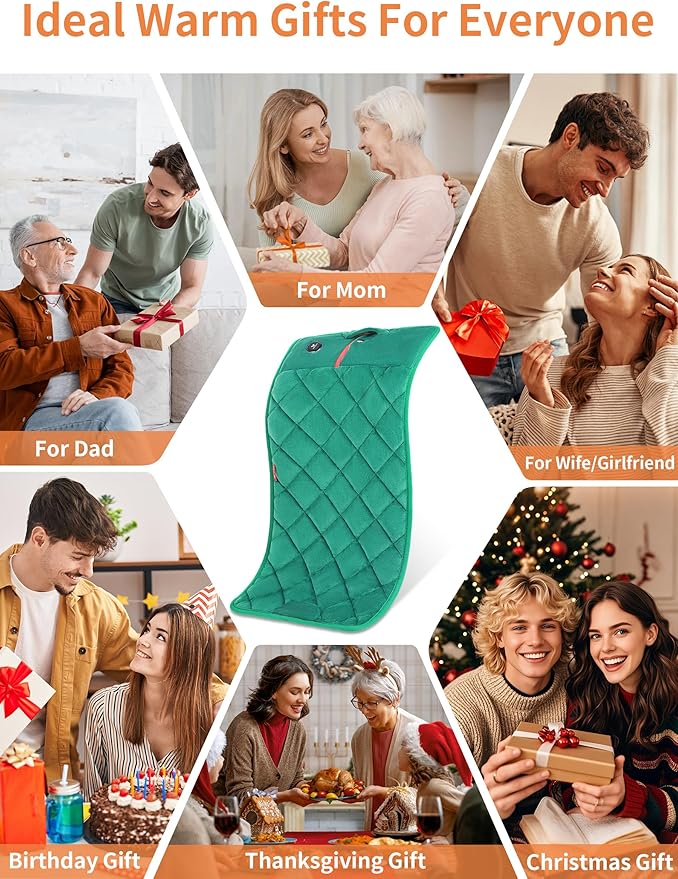 Vofuoti Portable Heating Pad, Cordless Weighted Heating Pads with 10000mAh Battery and 3 Heat Settings, Electric Heated Pad for for Back, Abdomen, Neck & Shoulder, Gift for Family, 12" x 24"