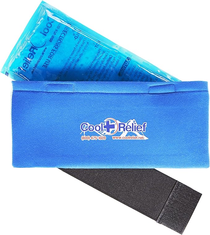 Pain Relief Ice Pack with Compression Strap for Hot & Cold Therapy - Long Lasting Reusable Gel Pack for Injuries | Use as Heat Wrap or Cold Pack for Wrist, Hand, Neck, Ankle, and Calves (6" X 12")