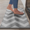 Kitchen Mats for Floor, Super Absorbent Kitchen Rugs Non Slip Washable, Linen-Look Woven Cushioned Runner Rug, Kitchen Sink Mat Standing Mat, Easy Care, Gray 17"x30"