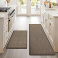 Kitchen Mats 2PCS Cushioned Anti-Fatigue Kitchen Mats for Floor Non Slip Kitchen Rugs Absorbent Memory Foam Comfort Standing Mat for Front of Sink, Office, Laundry(Black, 17.3"x28"+17.3"x47")