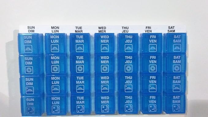 Weekly 1-Day-at-A-Time Medication Organizer Four-A-Day