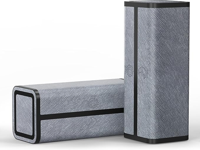 7-Day AM/PM Pill Organizer with Scratch-Resistant Leather Case - Portable Weekly Travel Medicine Box with Detachable Daily Pods & Privacy Design (Silver Black)