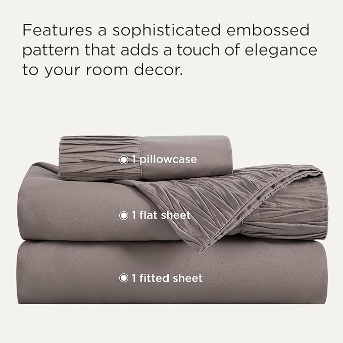 Bedsure Twin XL Sheet Sets Dorm Bedding - 3 Pieces Soft Extra Long Twin Sheets, Hotel Luxury, Easy Care Microfiber for Women, Men, Taupe