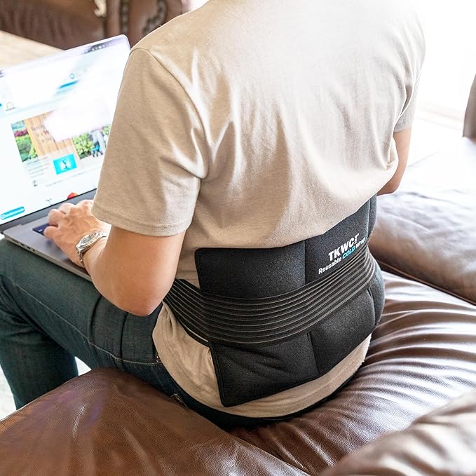 Oversize Universal Flexible Gel Cold Wrap - Ice Pack With 2 Straps for Instant Therapy Relief, Back, Shoulder, Elbow, Wrist, Hip, Foot Compress for Swelling, Pain, Sprains & Aches (Black)