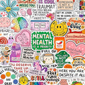 100Pcs Mental Health Stickers for Adults, for Water Bottle - Mental Health Awareness Gifts - Therapist, Counselor Stickers - Gift for Women & Men