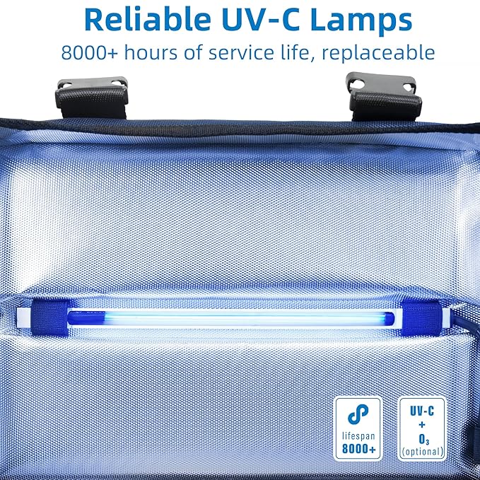 UV Sanitizer Box, 12L Ozone Portable Sanitizing and Cleaning Machine with 3-Level Timer, Foldable UV Cleaner Box for Toys, Mask, Towel, key Etc. Ozone UV Boxes