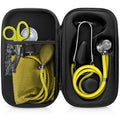 ASA TECHMED Medical Starter Kit – Stethoscope, Durable Blood Pressure Monitor, EMT Shears & Protective Carrying Case – Ideal for Healthcare Students & Professionals, Yellow