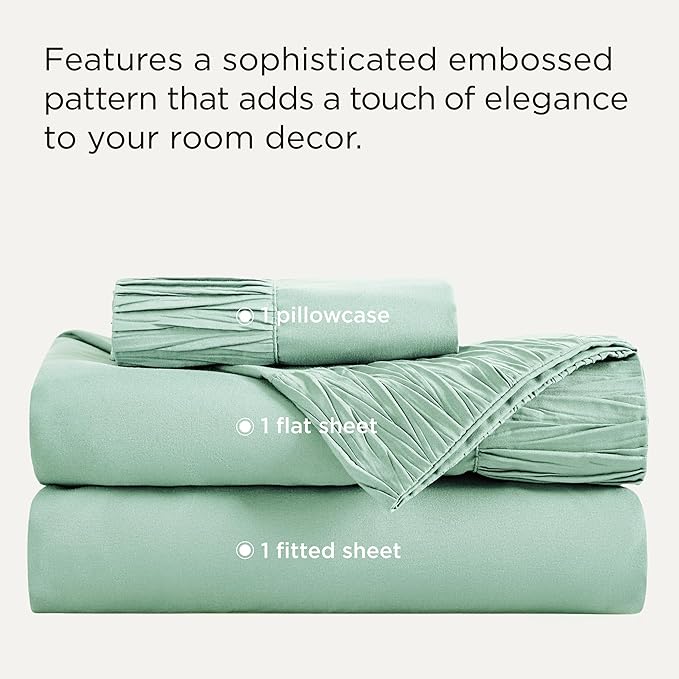 Bedsure Twin XL Sheet Sets Dorm Bedding - 3 Pieces Soft Extra Long Twin Sheets, Hotel Luxury, Easy Care Microfiber for Women, Men, Mint Green