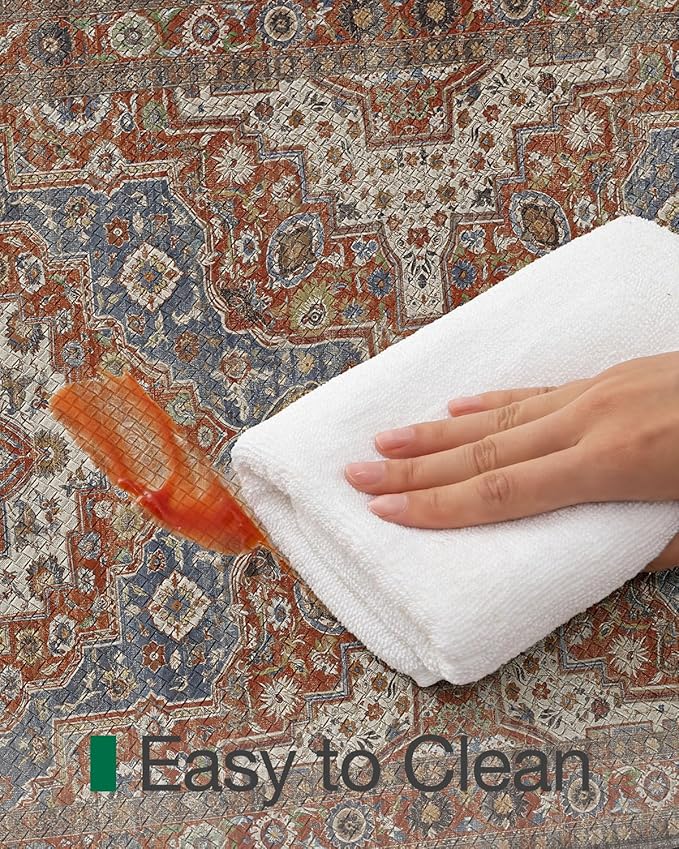 LUMI Anti Fatigue Kitchen Mat, Waterproof & Stain-Resistant Cushioned Standing Mat, Non-Slip Comfort Rug for Kitchen, Sink, Laundry, Home Office, 17" x 30", Blue Orange