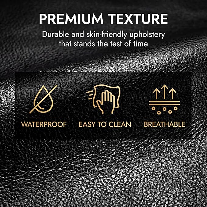 Rolling Stool Heavy Duty 450lbs - Reinforced with Golden Alloy Steel, Super Soft Thick Cushion, 360° Swivel, Smooth Rolling NO Noises, Adjustable Stool with Wheels for Massage Tattoo Spa, (Black)